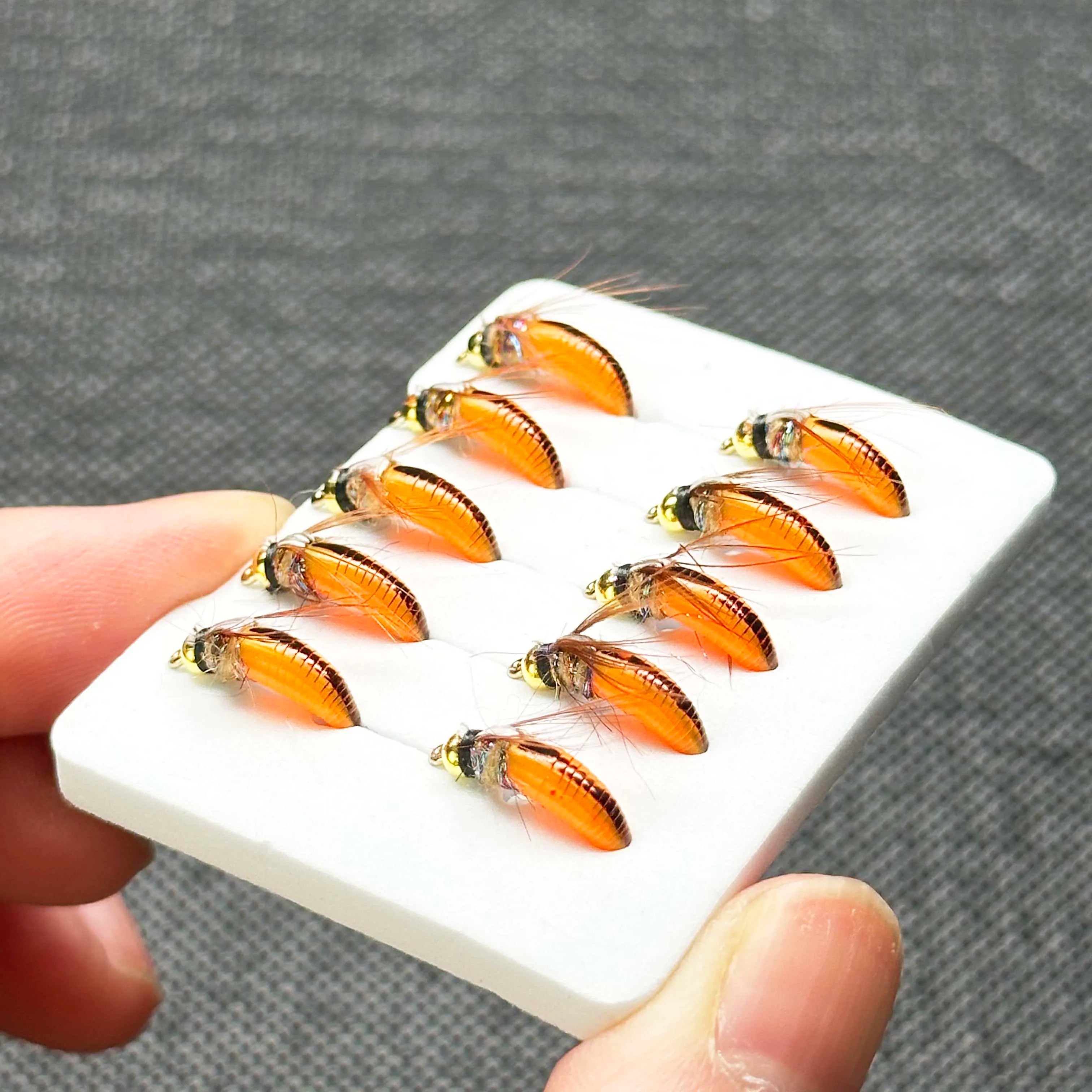 5/10Pcs Wet Flies Bait Fly Fishing for Bass Trout Pike Salmon Brass Head Caddis Nymph Fishing Bait Artificial Insect Lure