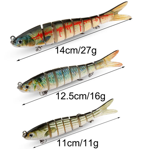 Swimbait 11g 16g 27g Multi Joint Lure Slow Sinking Bionic Fish Swimming Pesca Bass Treble Hook Carp Fishing Tackle Hard Bait