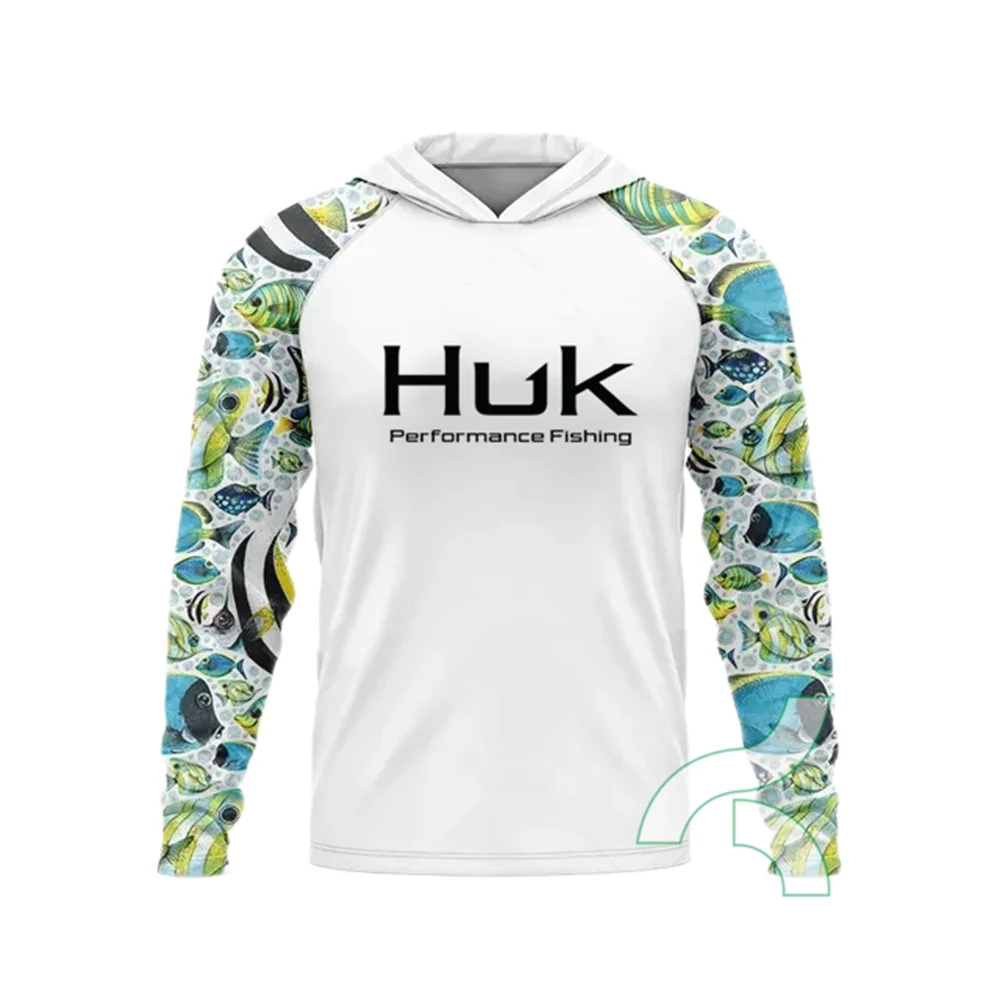 HUK Men's UPF 50+ Fishing Hoodie T-Shirt