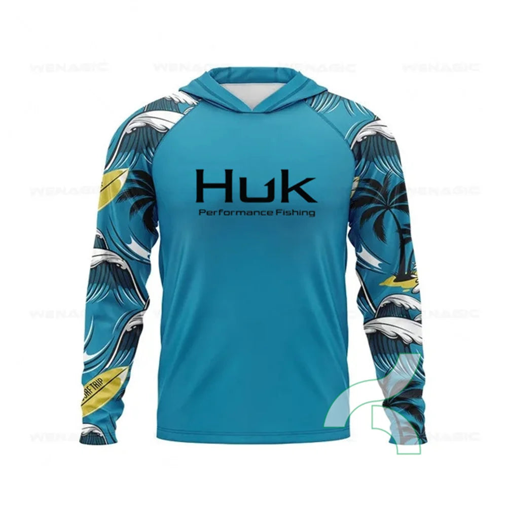 HUK Men's UPF 50+ Fishing Hoodie T-Shirt