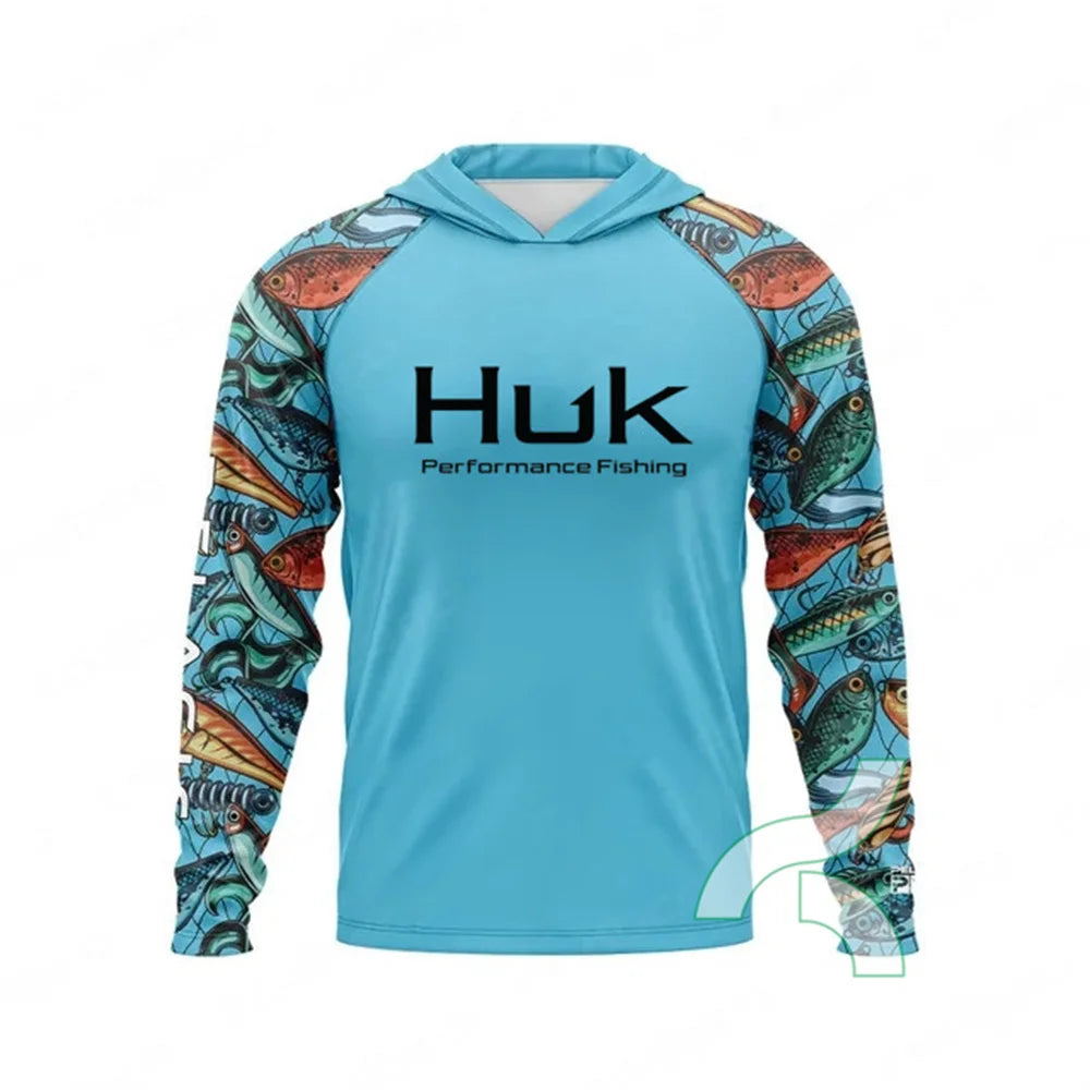 HUK Men's UPF 50+ Fishing Hoodie T-Shirt