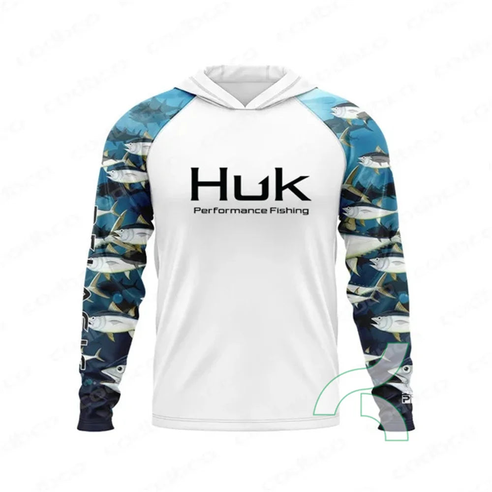 HUK Men's UPF 50+ Fishing Hoodie T-Shirt