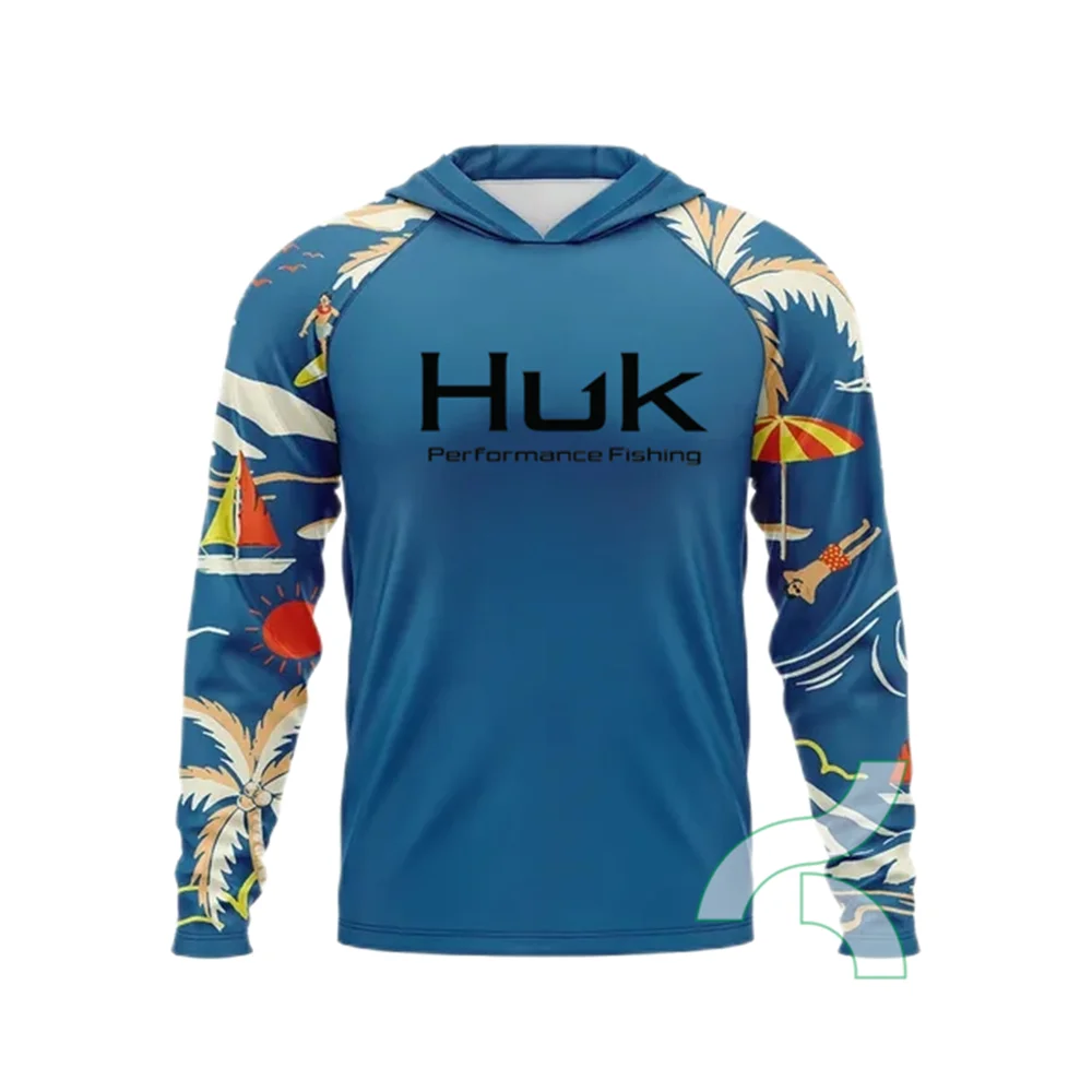 HUK Men's UPF 50+ Fishing Hoodie T-Shirt
