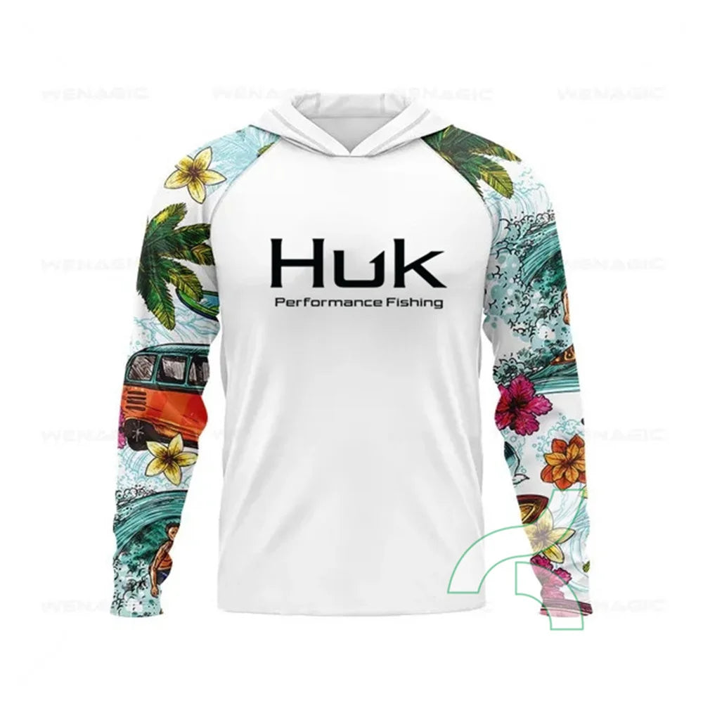 HUK Men's UPF 50+ Fishing Hoodie T-Shirt