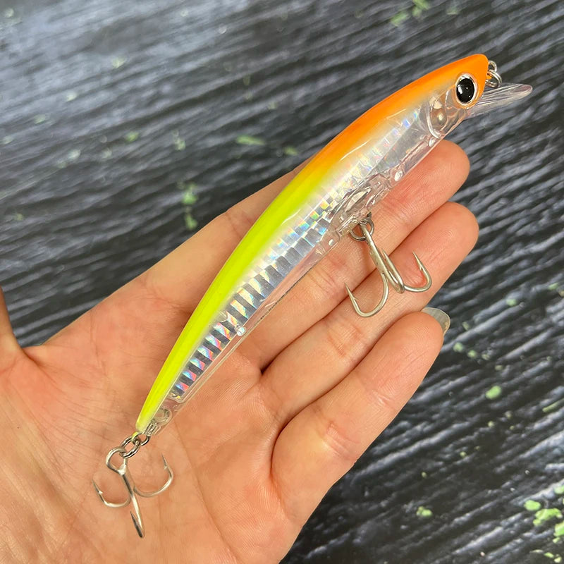 14g 110mm Floating Minnow Fishing Lures Cast Trolling Twitch Pesca Wobbler Artificial Bait Seawater Trout Bass Jerkbait Supplies