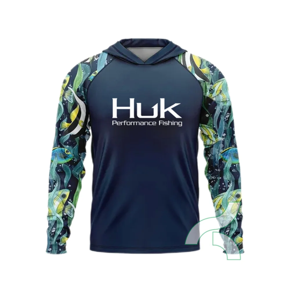 HUK Men's UPF 50+ Fishing Hoodie T-Shirt