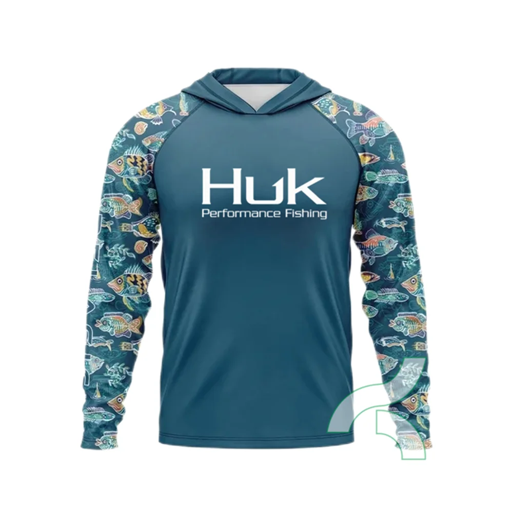 HUK Men's UPF 50+ Fishing Hoodie T-Shirt
