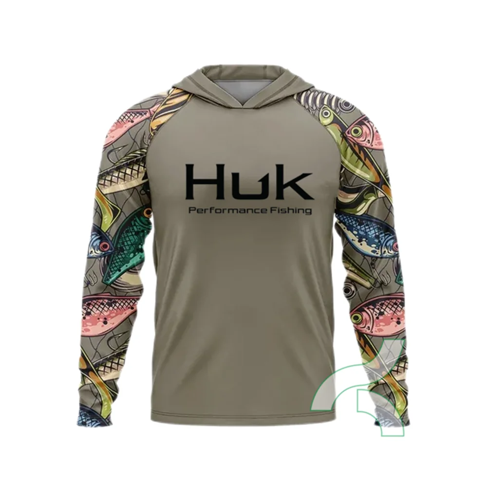 HUK Men's UPF 50+ Fishing Hoodie T-Shirt