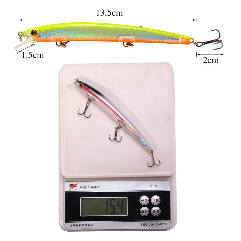1Pc Floating Minnow Fishing Lures Long Casting Hard Baits Trolling Wobblers on Pike Crankbait Carp Tackle