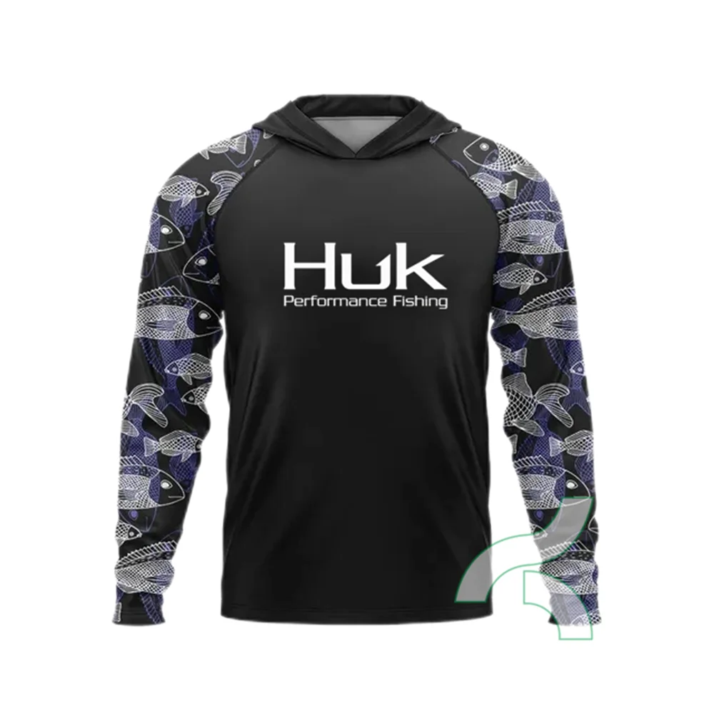 HUK Men's UPF 50+ Fishing Hoodie T-Shirt