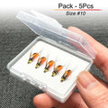 5/10Pcs Wet Flies Bait Fly Fishing for Bass Trout Pike Salmon Brass Head Caddis Nymph Fishing Bait Artificial Insect Lure