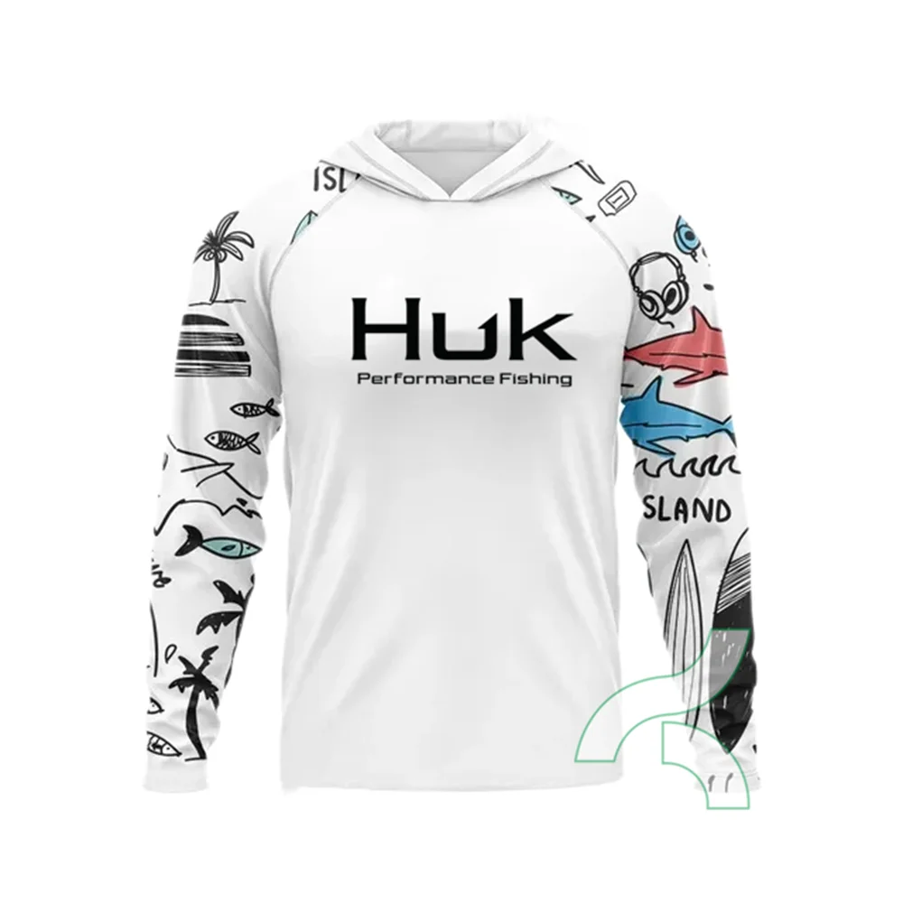 HUK Men's UPF 50+ Fishing Hoodie T-Shirt
