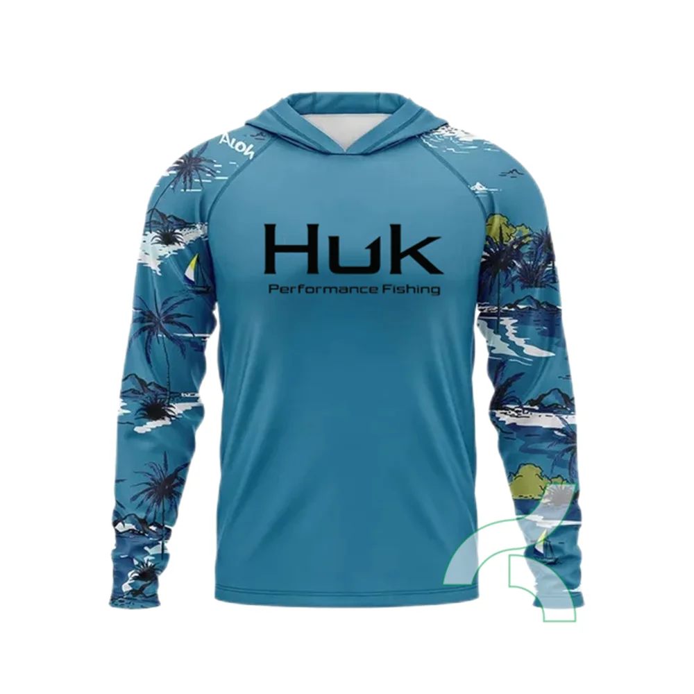 HUK Men's UPF 50+ Fishing Hoodie T-Shirt